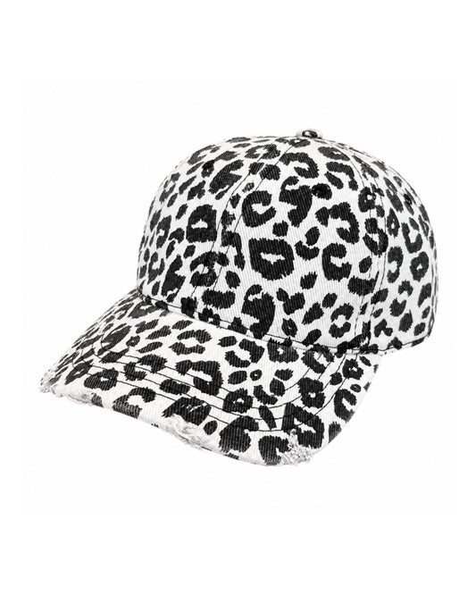 Distressed Leopard Cap