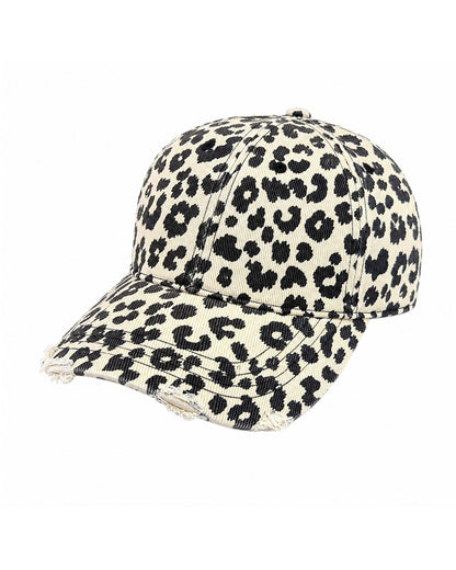 Distressed Leopard Cap