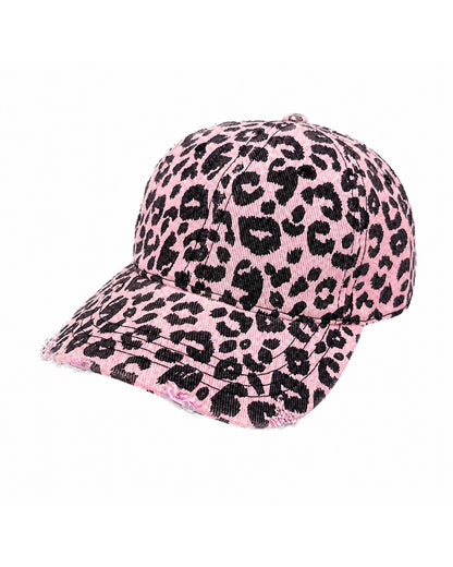 Distressed Leopard Cap
